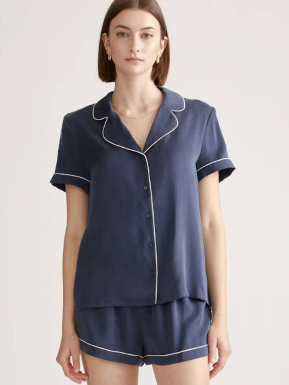 Quince 100% Washable Silk PJ Top Large